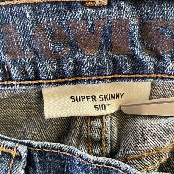 Levis 510 Womens Super Skinny Denim Blue Jeans  30 x 30 u - Picture 4 of 9